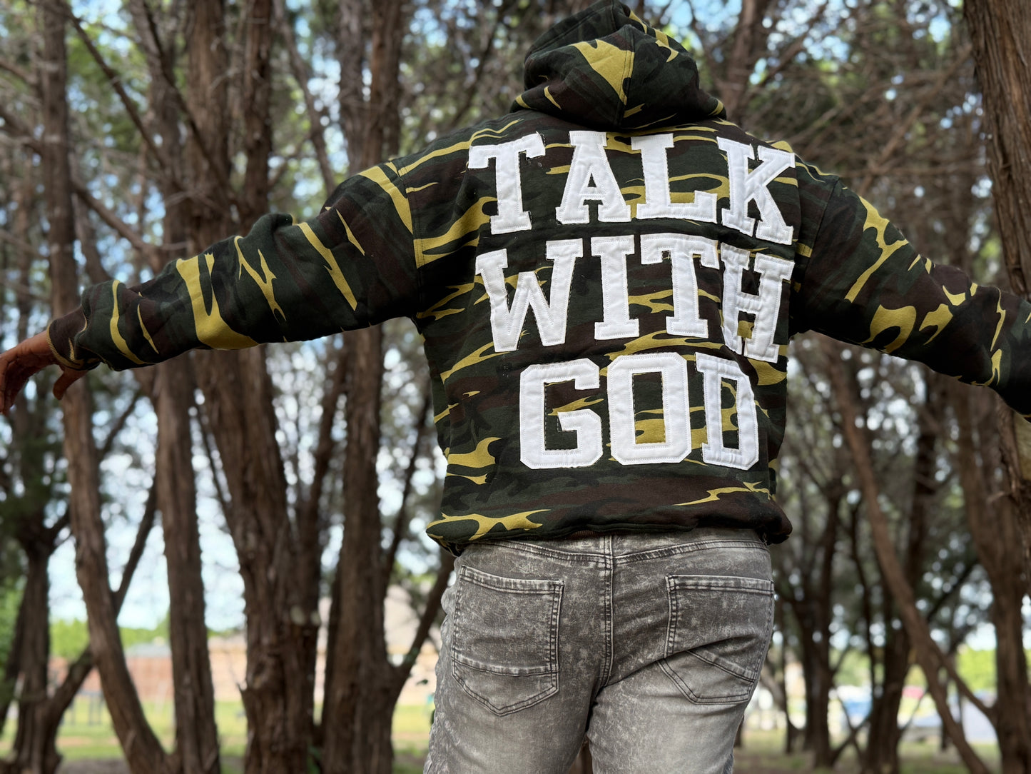 TALK WITH GOD ARMY GREEN Hoodie