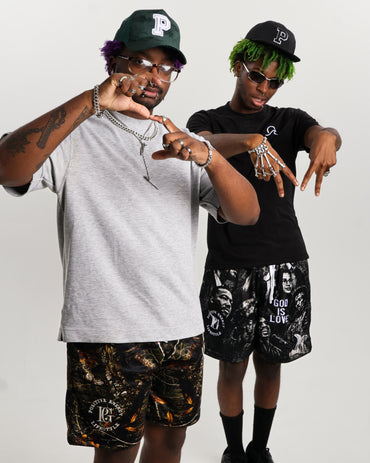 GOD IS LOVE Woodland Shorts - Faith-Based Streetwear | PEGSTYLES