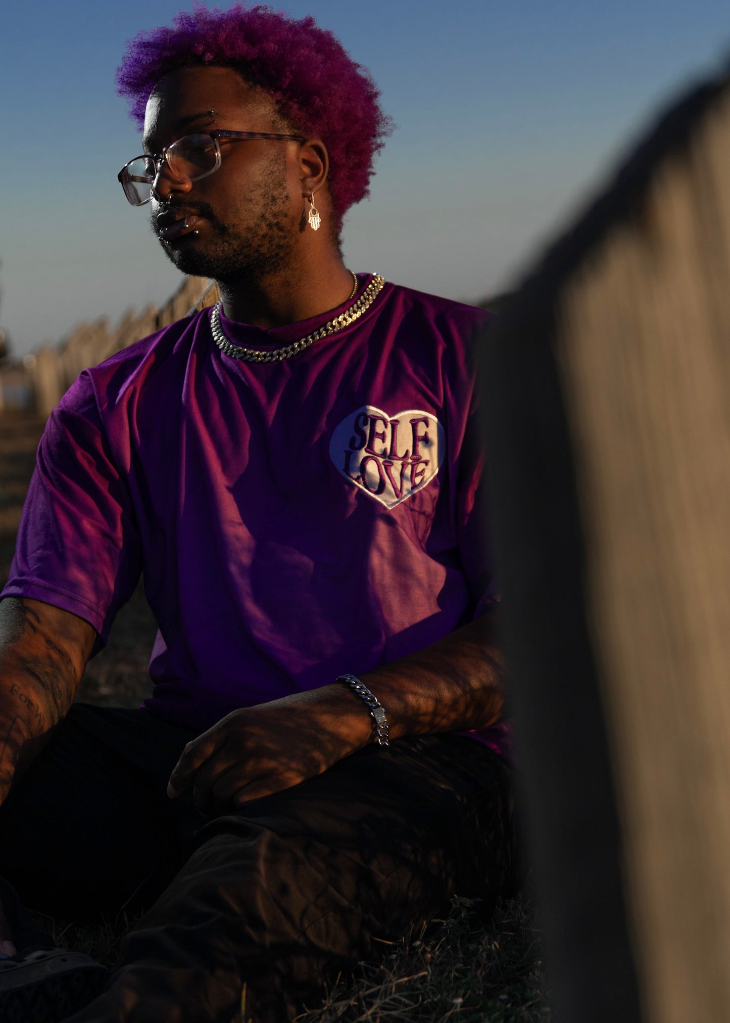 PEGSTYLES Talk With God | Purple Self Love Tee