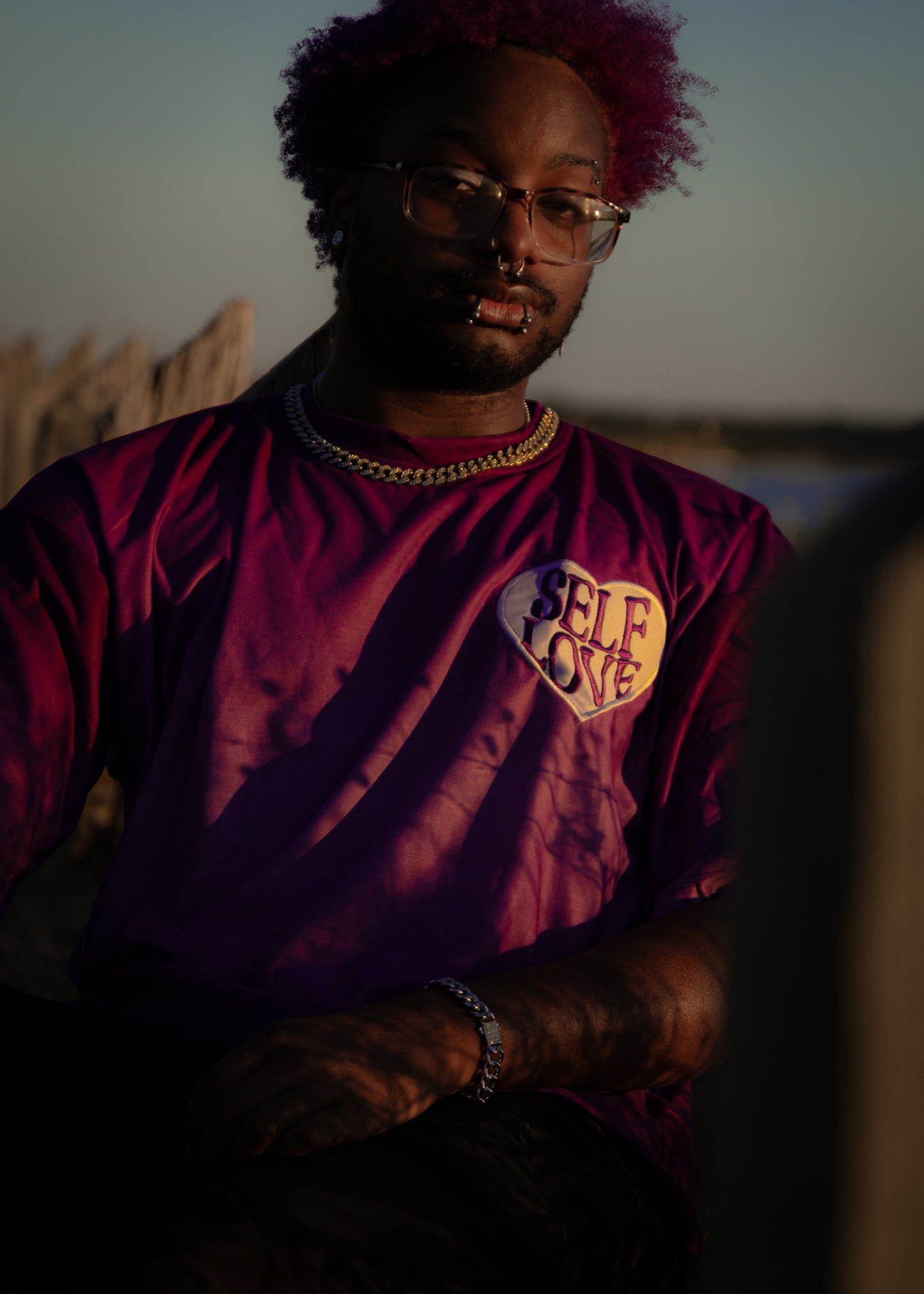 PEGSTYLES Talk With God | Purple Self Love Tee