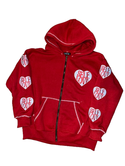 TALK WITH GOD RED ZIP UP HOODIE