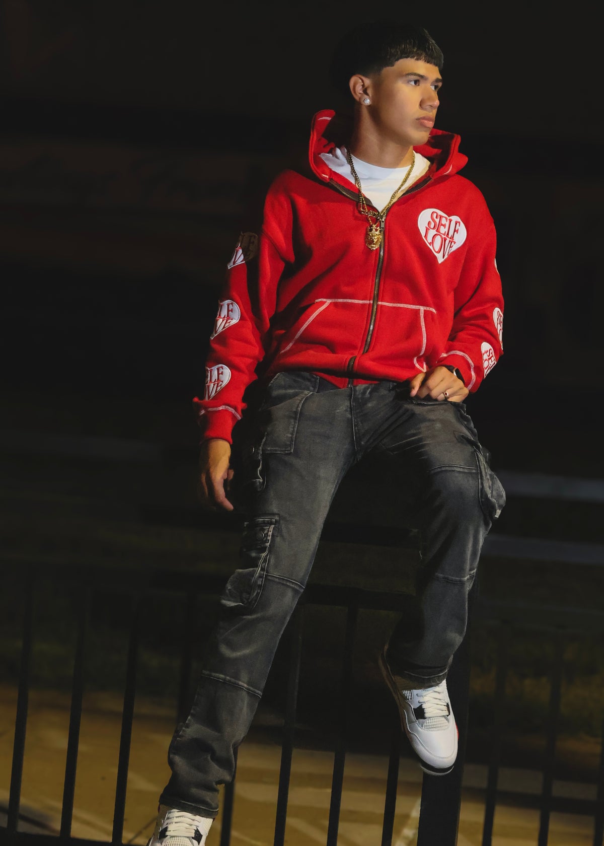 TALK WITH GOD RED ZIP UP HOODIE