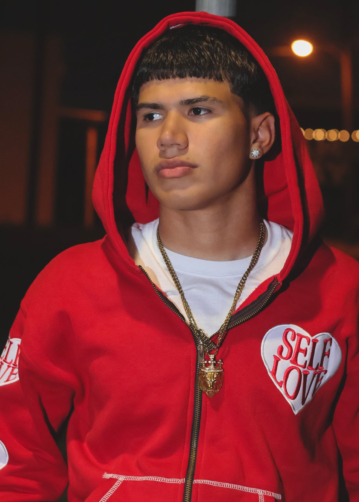 TALK WITH GOD RED ZIP UP HOODIE