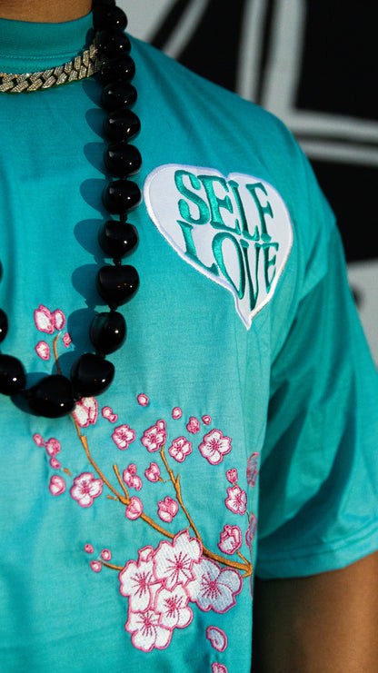 TALK WITH GOD | TEAL CHEERY BLOSSOM | Box Tee
