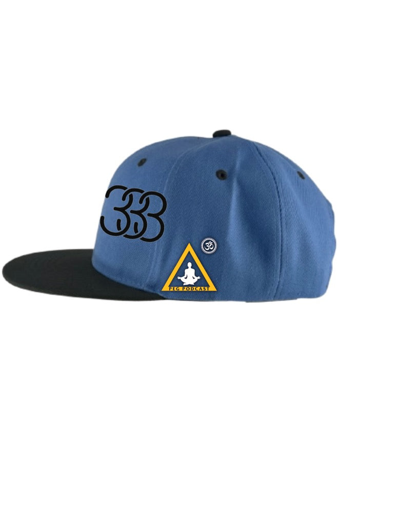 333 Light Blue with Black Brim SnapBack