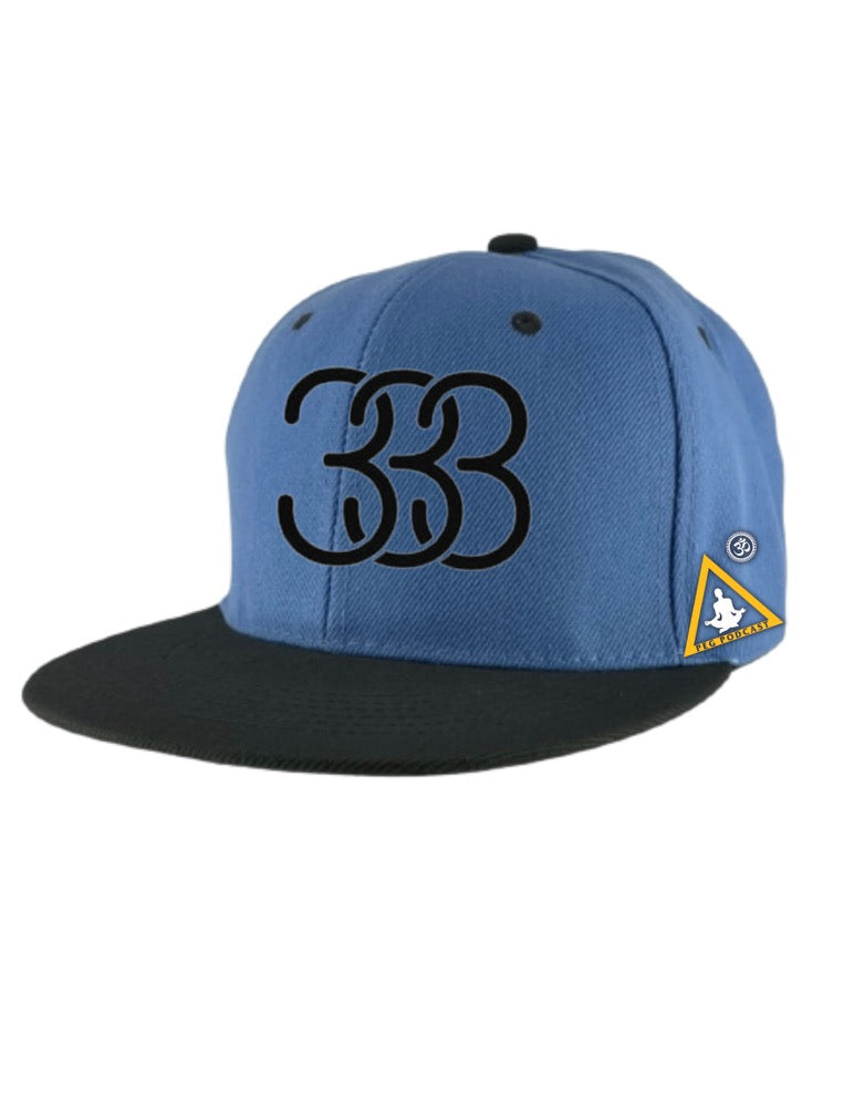 333 Light Blue with Black Brim SnapBack