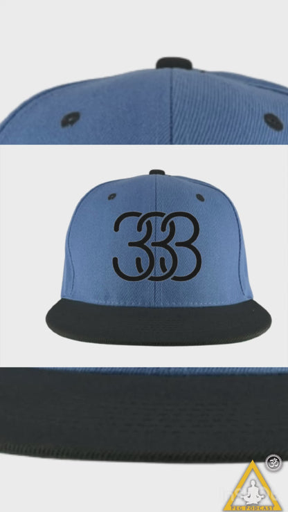 333 Light Blue with Black Brim SnapBack