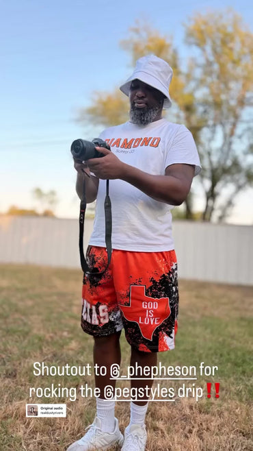 GOD IS LOVE: Texas Orange Shorts